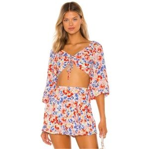 L*SPACE Farryn Crop Top & Ioana Shorts Full Set Flowers Forever- Like New, Small